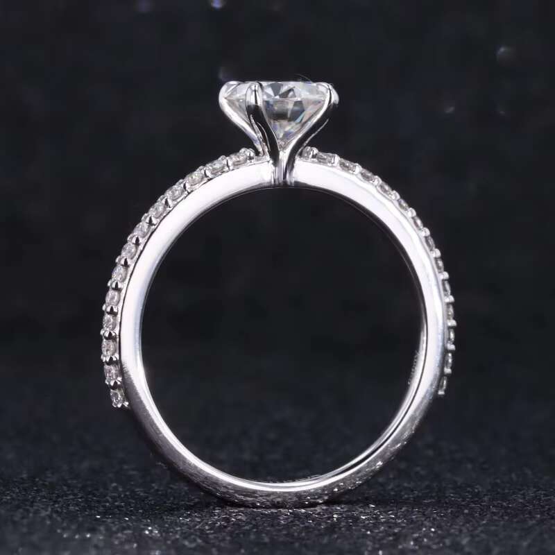 Starsgem Rings 14K Round Brilliant Cut Championship Engagement Diamond Moissanite Ring