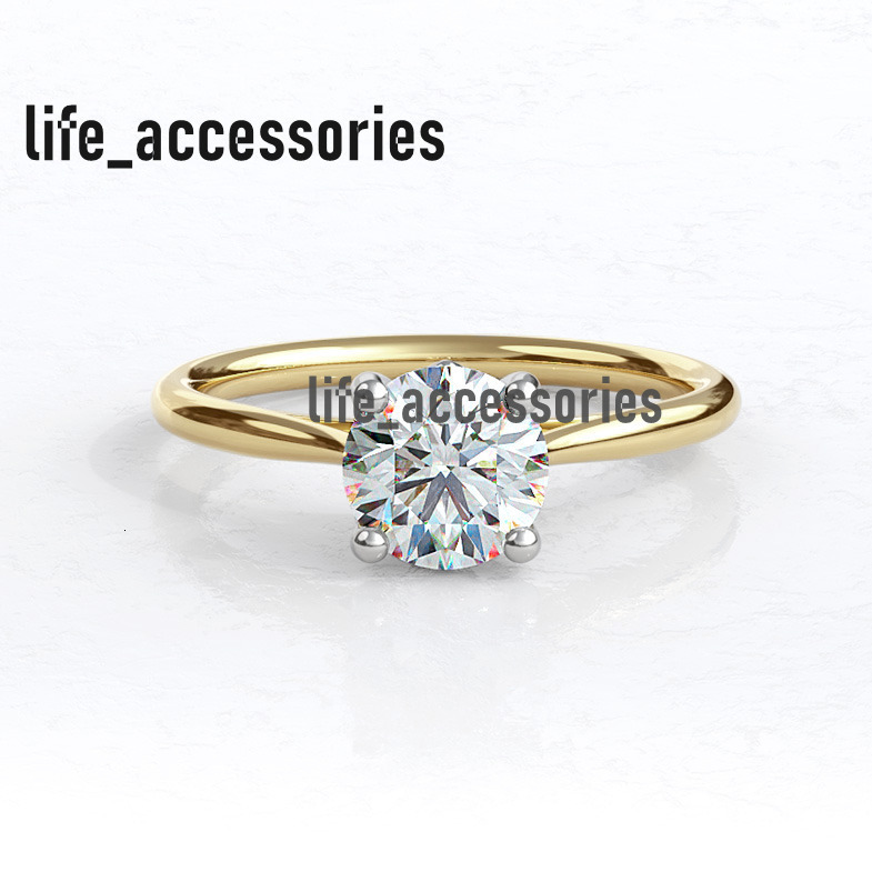 Starsgem 14K Yellow Gold Ring Round Brilliant Cut 5ct IGI Lab Grown Diamond Engagement Ring
