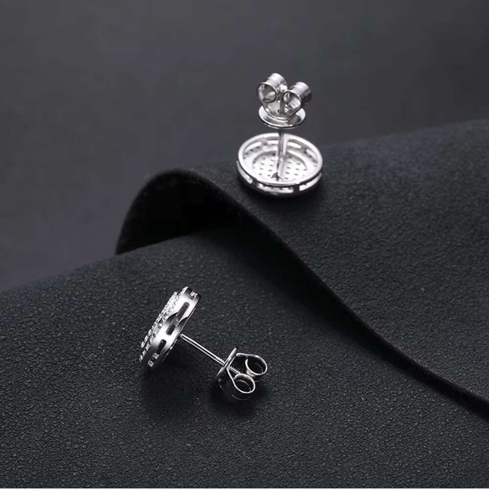 1.2mm Round Moissanite Earrings for Women S925 Silver Real Diamonds Ear Studs Men Earrings Jewelry Pass Tester Round Earrings