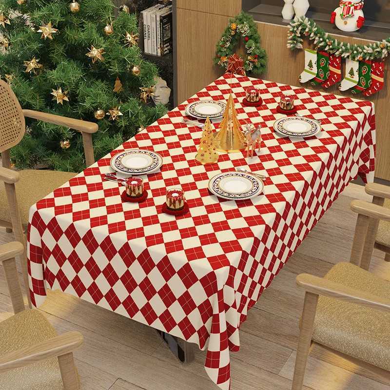 Christmas Christmas Dinner Table Cloth Nordic INS-style Restaurant Tablecloth Christmas Party Background Round Square Table Cover Reusable Y251113