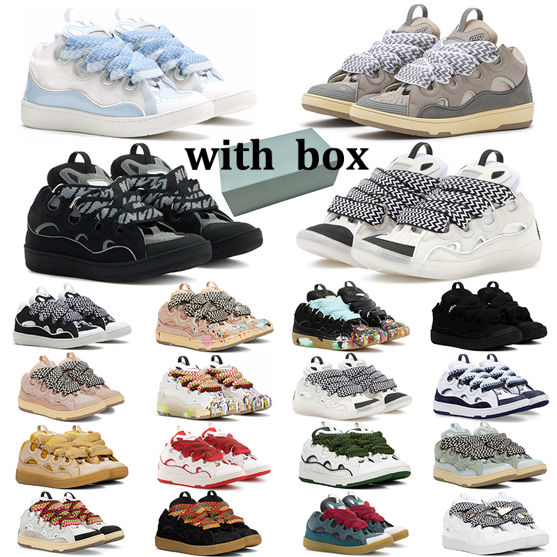 With box designer lanvian dress shoes for men women versatile fashionable triple outdoor running shoes patchwork color platform sneakers