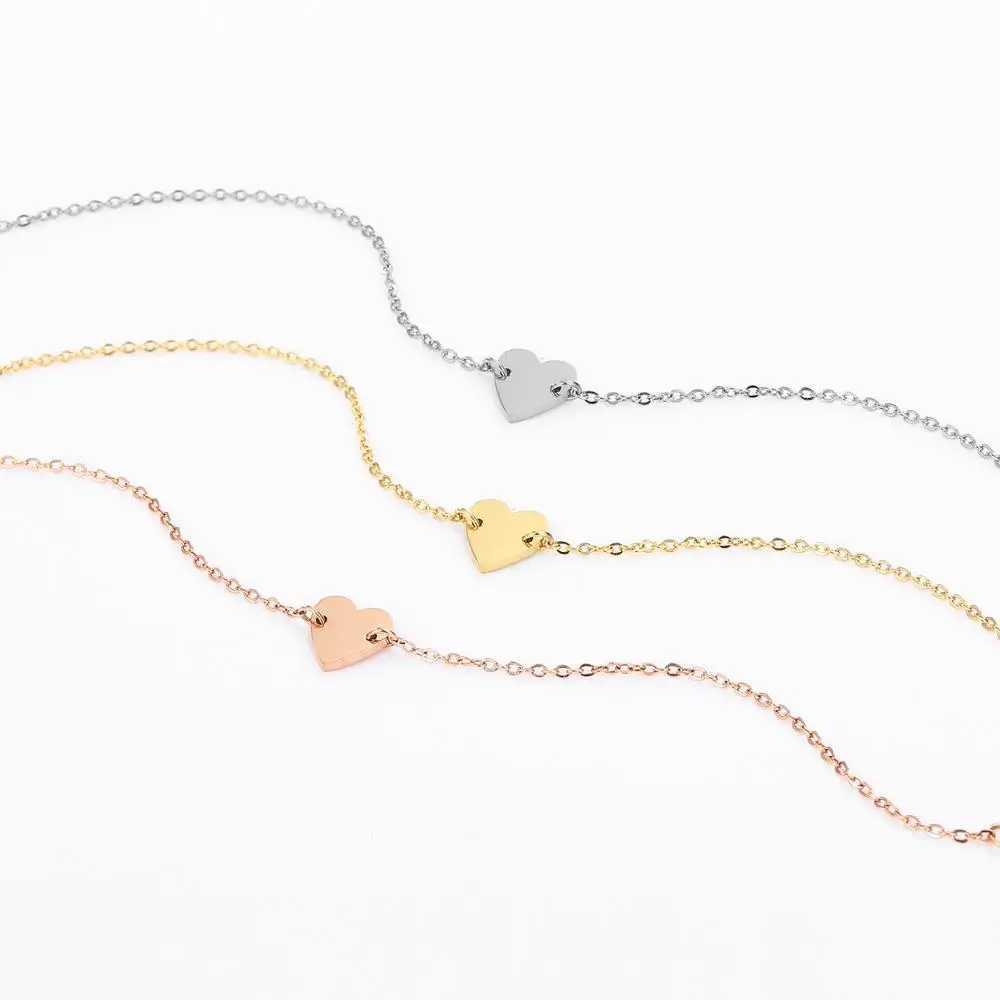 eManco Simple Name Initial Stainless Steel Bracelets for Women Heart Charm Bracelet Friendship Bracelet JewelleryC250411
