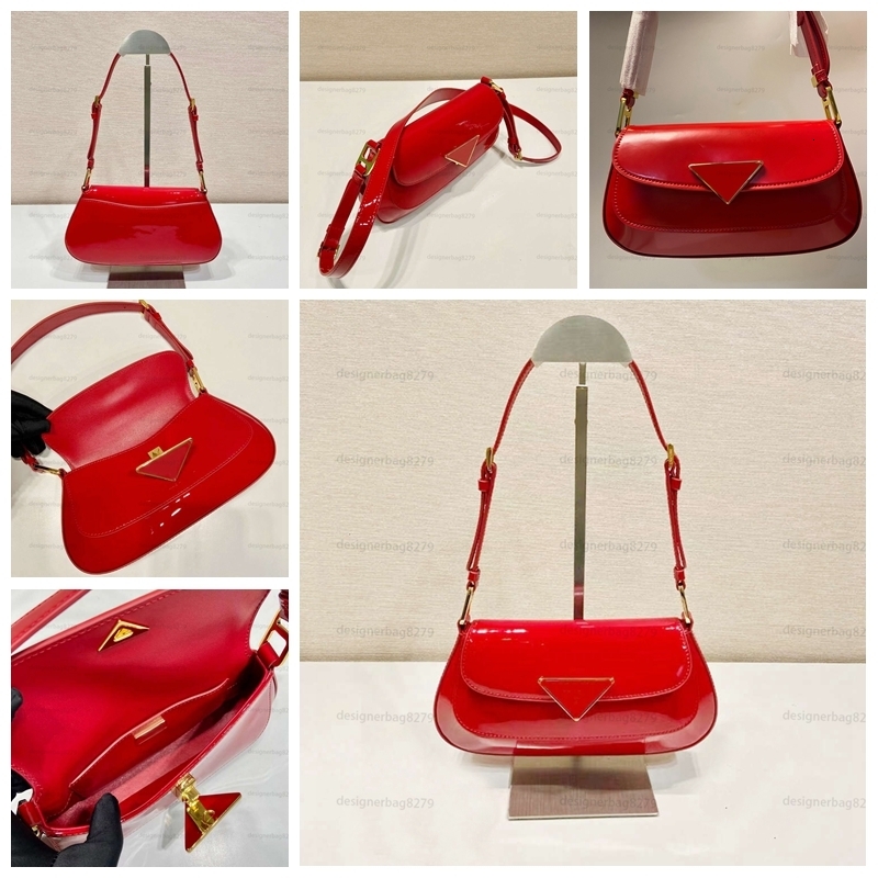 Designer Women's Bag Top Quality Fashion Leather Handbag Shiny Leather Flap Bag Classic Red Adjustable Shoulder Crossbody Bags Shoulder Bag