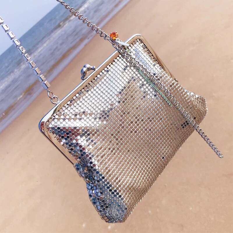 Handbag Women Designer Brand Sequin Female Clip Bucket Pu Leather Crossbody Shoulder Bag
