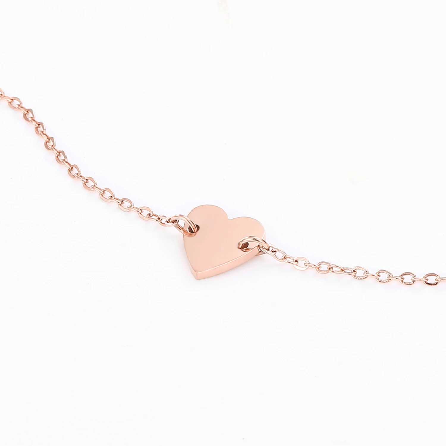 eManco Simple Name Initial Stainless Steel Bracelets for Women Heart Charm Bracelet Friendship Bracelet JewelleryC250411
