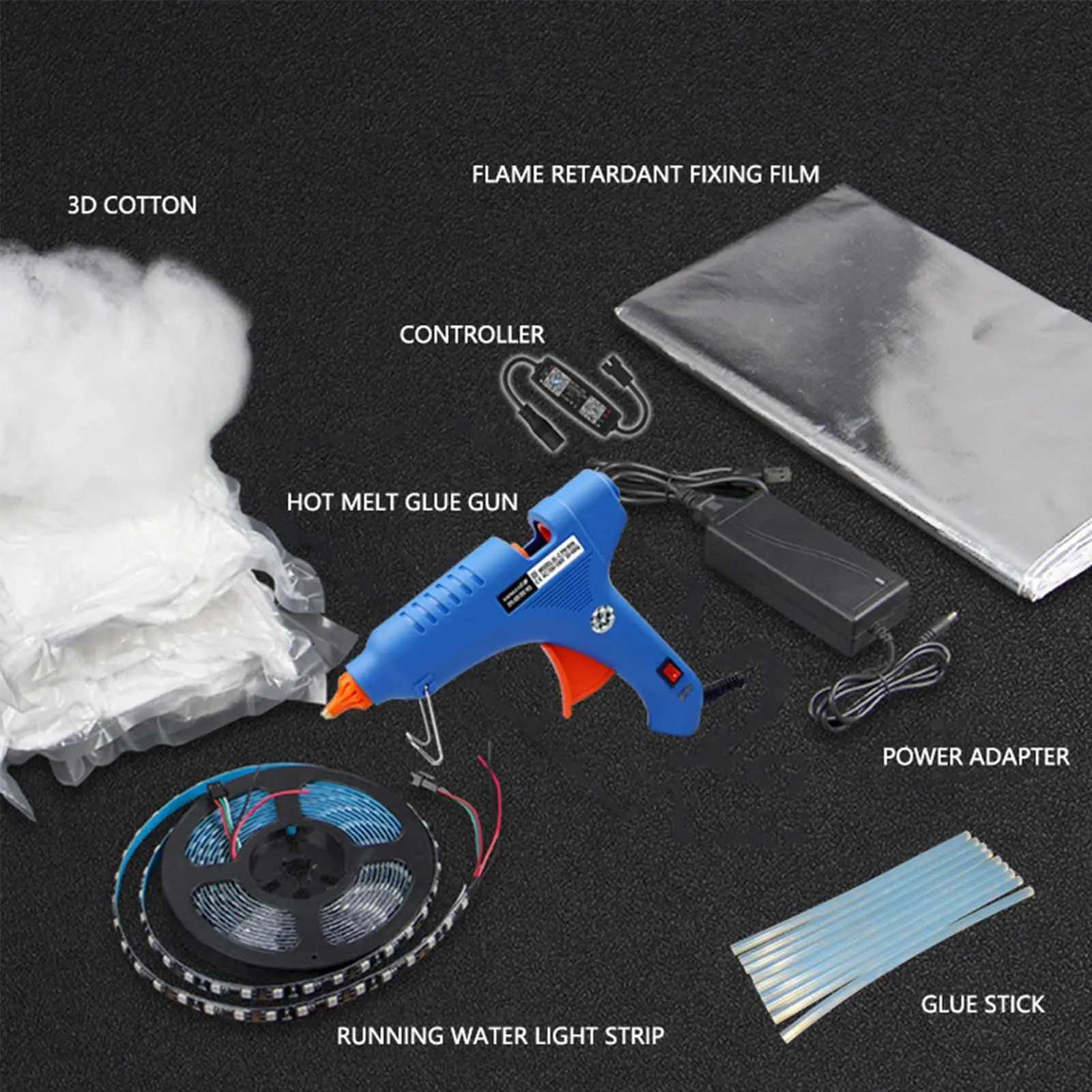 DIY Thunder Cloud Light Strip with APP Remote control LED Cotton Cloud Ceiling Lightfor Bedroom Gaming Room Decor W251112