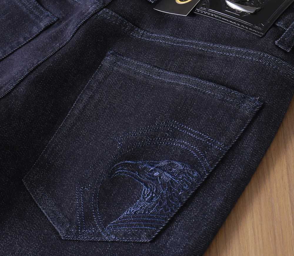 BLLIYOSS Men Jeans Thin Cotton 2025 Autumn winter New Casual Embroidery comfortable Fashion Eagle Head size30-40 Pants Old money M251113