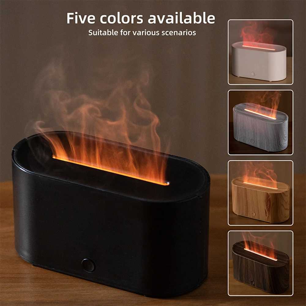 Colorful Flame Fire Diffuser Humidifier Essential Oil Diffusers Ultra Quiet Aroma EssentialOils Aromatherapy 7 Colors Modes Y251113