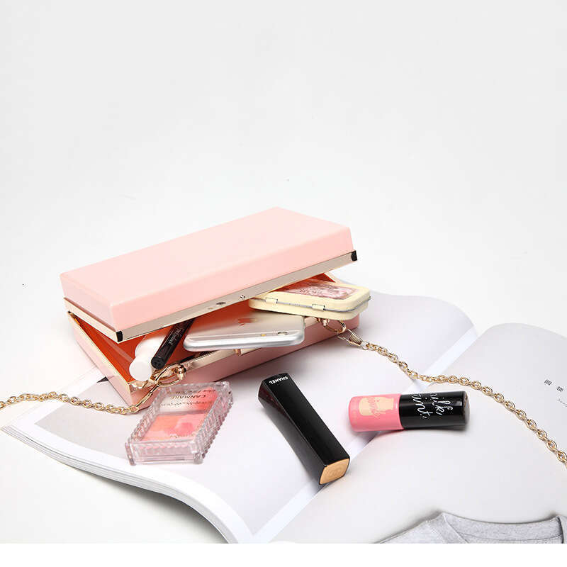 Acrylic Transparent Box Women's Handheld Dinner One Shoulder Small Square Cross Body Chain Bag