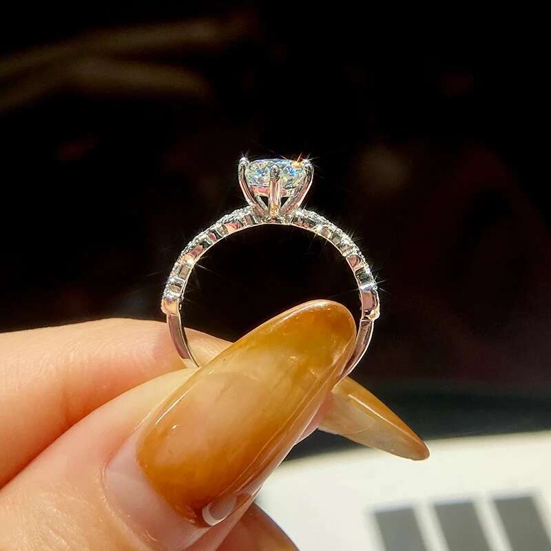 GRA 1 Carat Certified Moissanite Diamond foliage Rings for Woman 925 Sterling Silver Luxury Party Wedding Exquisite Jewelry