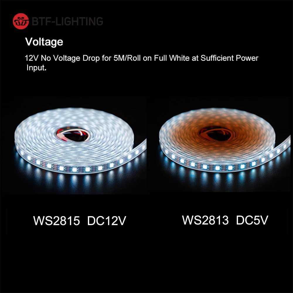 WS2815 DC12V WS2812B WS2813 LED Strip Light RGB Individually Addressable LED Lights Dual Signal 30 60 100 144 LEDs IP30 65 67 W251112