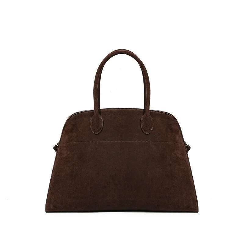 Margaux15 Deerskin, Maillard High Frosted Cowhide Handbag For Women Genuine Leather High-Grade Large-Capacity Suede Tote Bag