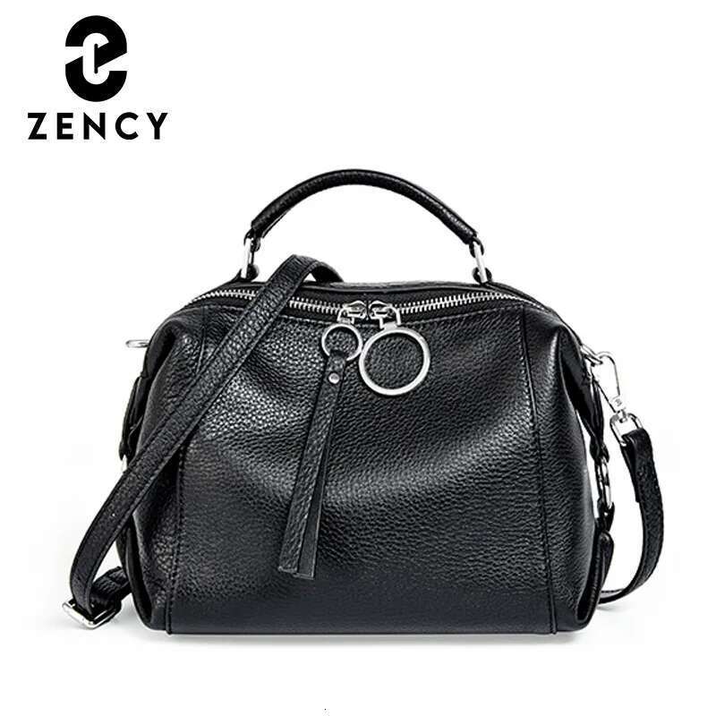 Designer Bag Zency Elegant Genuine Leather Handbag Women Shoulder Large Capacity Simple Medium Tote Crossbody Bag With Two Straps