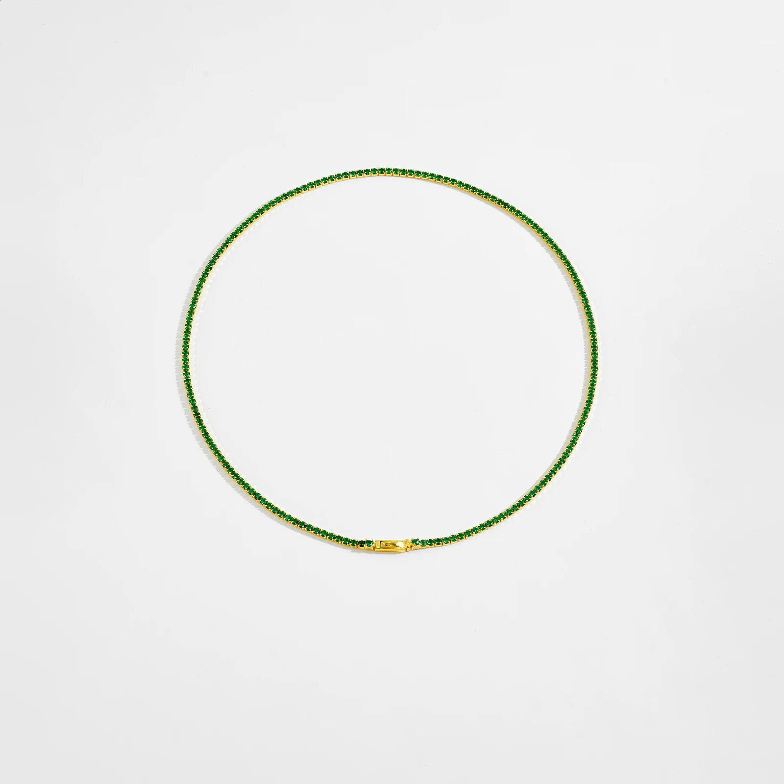 ANDYWEN 925 Sterling Silver Gold 2mm Tennis Chain Choker Necklace Long Chain 37.5cm Women Party Wedding Fine Jewelry 250407