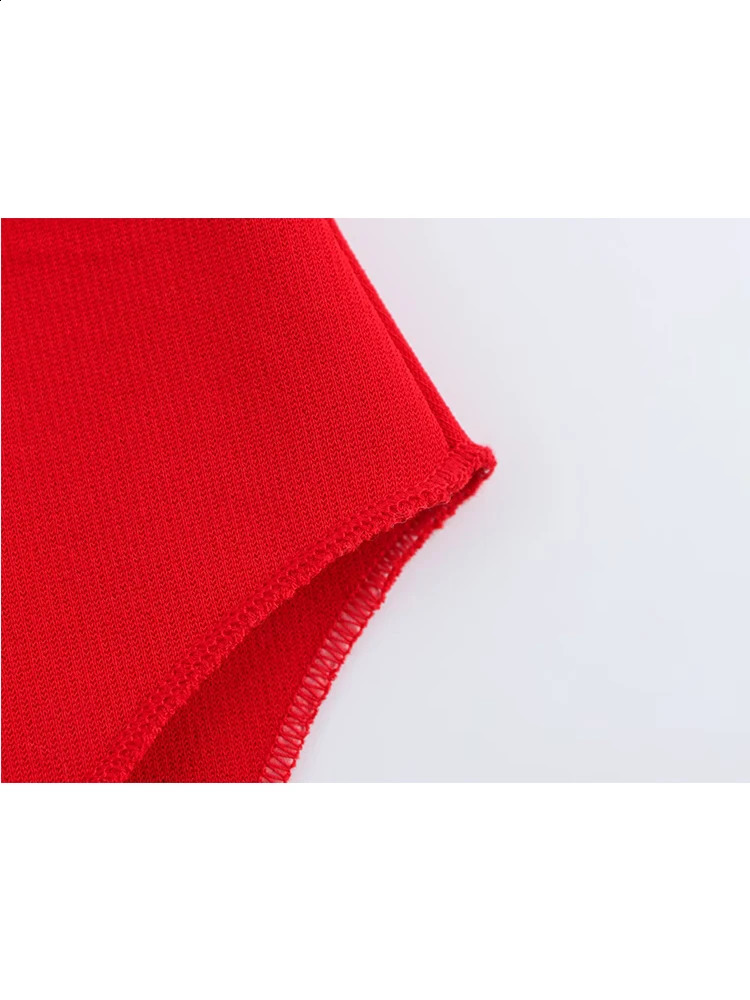 TFMLN Sexy 2025 Womens Sleeveless Tight Clothes Ultra Thin Collar Red Summer Fitness Underwear 250411