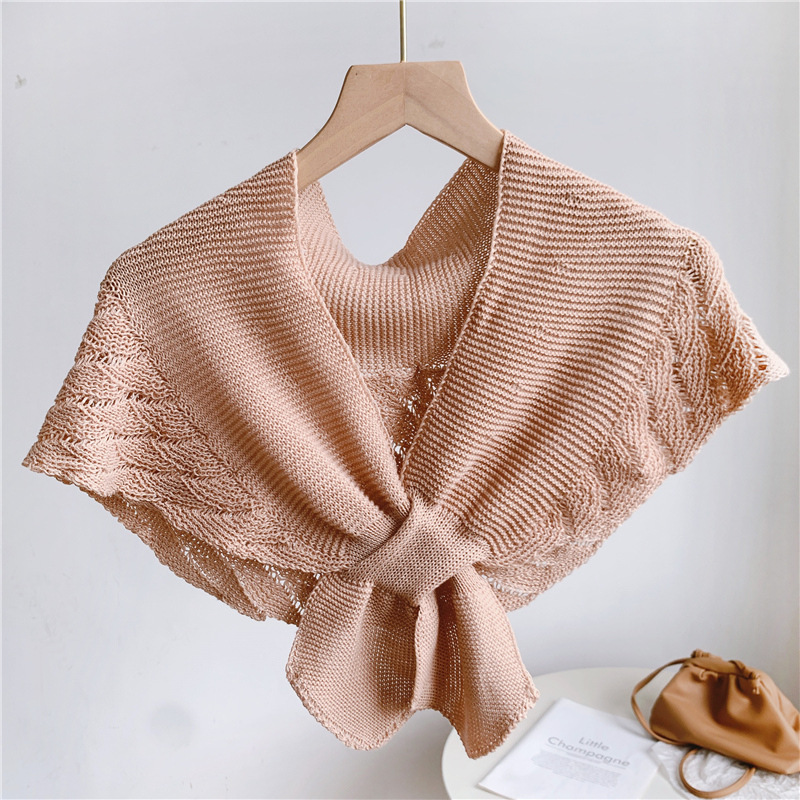K380 Fishtail pattern small shawl outer wear celebrity style spring and summer cervical vertebrae protection knitted air-conditioned room mermaid shou