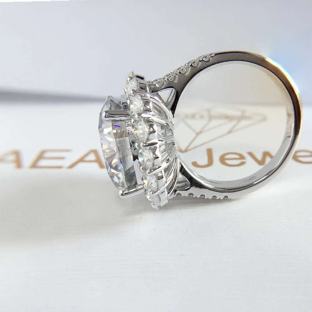 5carat Diameter DE Color Moissanite Wedding Engagement Ring For Women Solitare Ring Gold