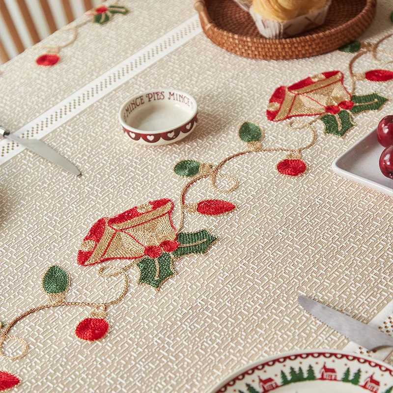 Christmas Christmas Lace Decoration Tablecloth Cover Printed Rectangular Tablecloth Home Decoration Coffee Table Dining Table Covers Y251113