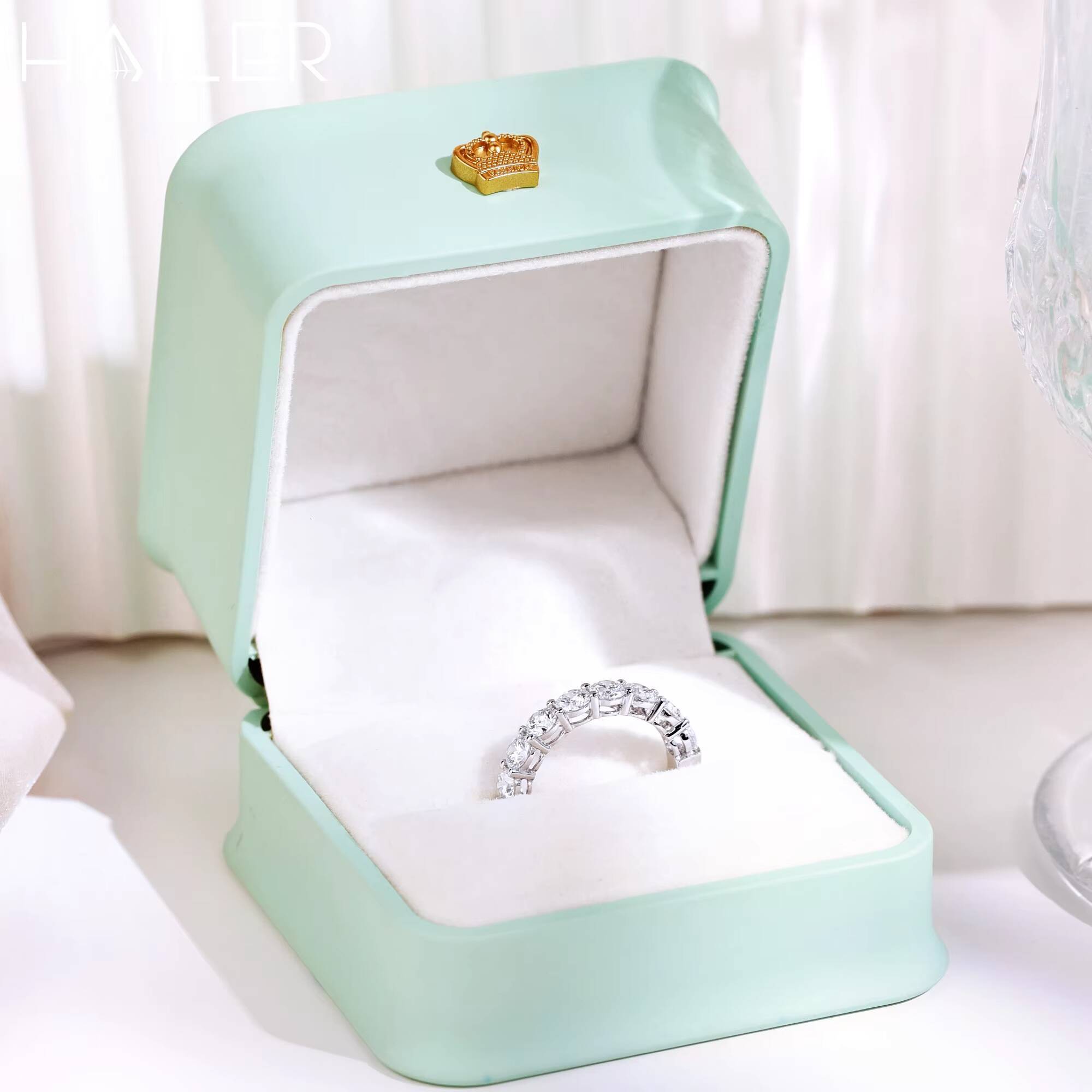 4Mm Half Diamond Eternity Band Ring 14K 18K Lab Grown Diamond Engagement Ring Wedding Ring for Women