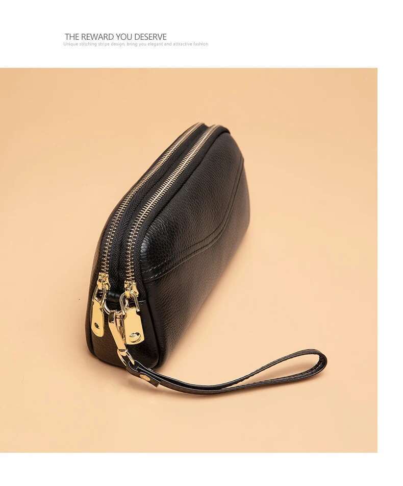 Leather Crossbody Bag New Fashion Middle-Aged Mother Double Zipper Soft Leather Handbag Female