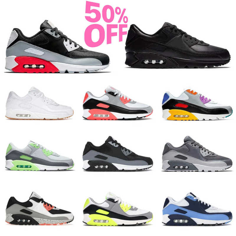 Trainers 90 Sports Shoes Classic 90s Men Women Triple White Black Red Wolf Grey Polka Dot Infrared Tennis Recraft Leathers Mesh Laser Blue Designer Outdoor Sneakers