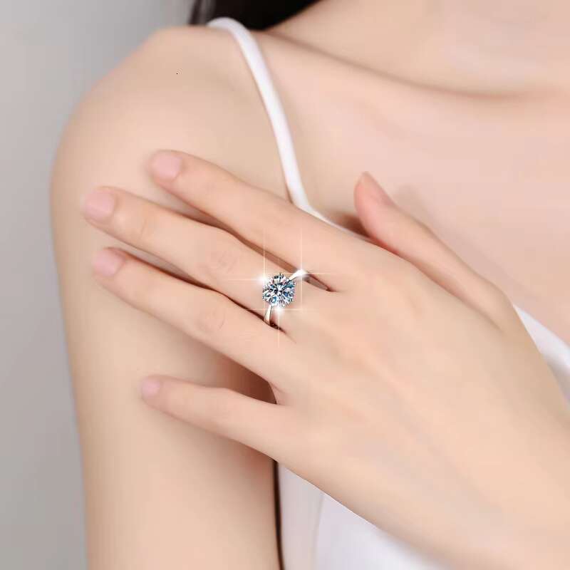 Fine Jewel With GRA Certified Engagement Gift 1/2/3 Ct D Color VVs1 Moissanite Ring S925 Sterling Silver Ring Band of Wedding