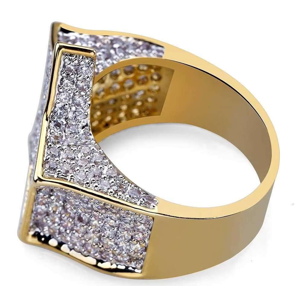 Iced Out Round Shape Lab Grown Diamond Ring IGI Certified 14K Yellow Gold Diamond Ring for men at Best price