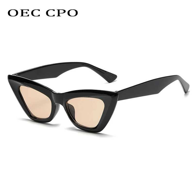 OEC CPO Retro Cat eye Sunglasses Women Fashion Colorful Green Sun Glasses Lady Vintage Shades Eyewear Oculos Lunette De SoleilC250412