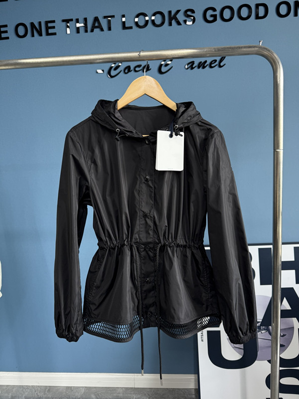 2025 Spring Autumn Women's Jackets Hooded Single-Breasted Pockets Woman's Letter Print Slim Short Coats MKDFJ25032