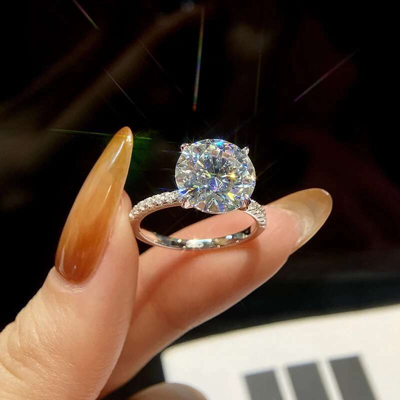 GRA Luxury 5ct Moissanite Diamond Rings for Women Big Solitaire Wedding Real 925 Sterling Silver Luxury Designer Fine Jewelry