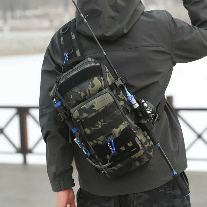Camouflage Tactical Backpack Outdoor Waterproof Fishing Sports Chest Waist Bag Men Women Hiking Camping Travel Riding Cross BagsZ250412