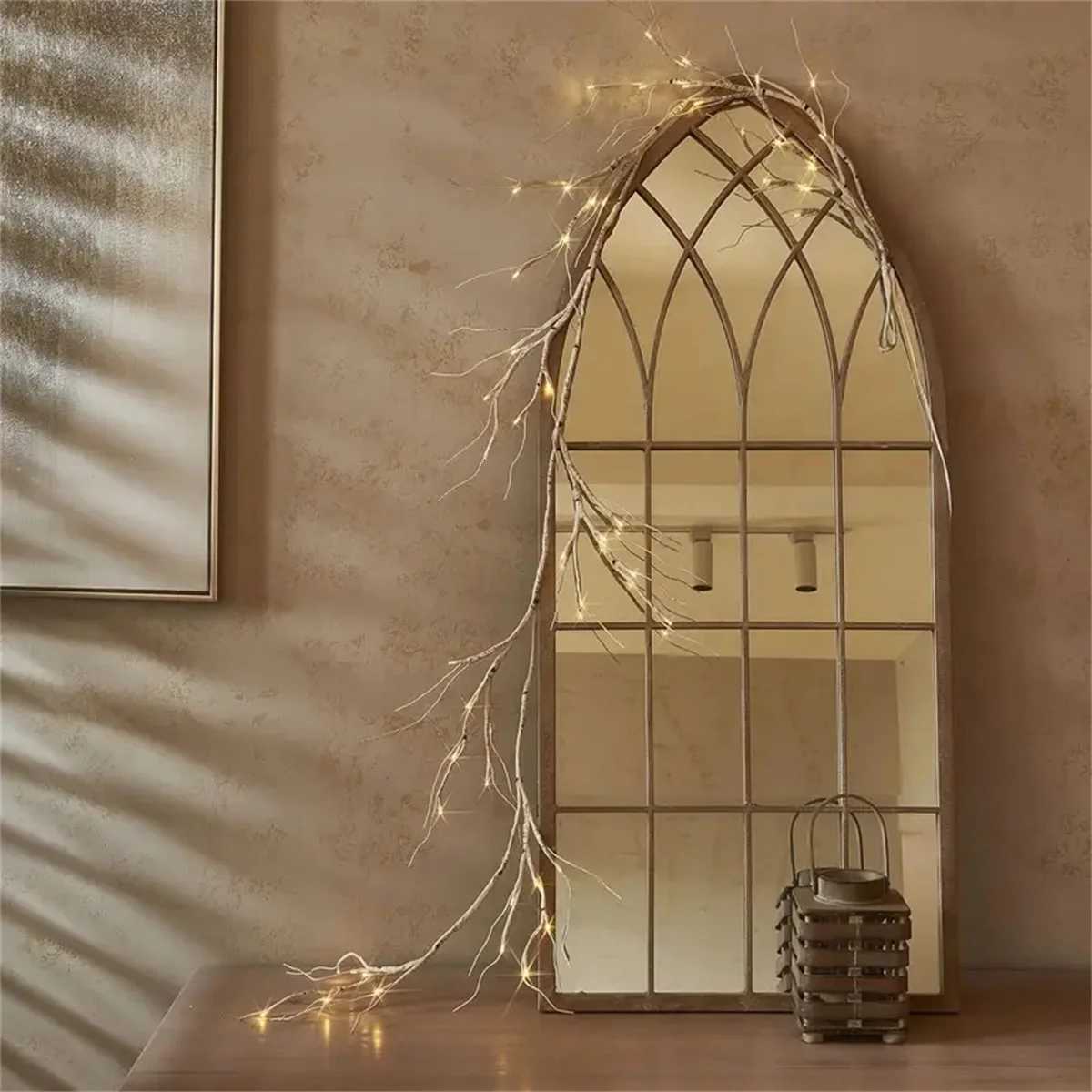 48 LED Birch Vine Lights Battery Power Artificial Branch Vine Light for Christmas Fireplaces Tables Indoors And Outdoors Decor M251113
