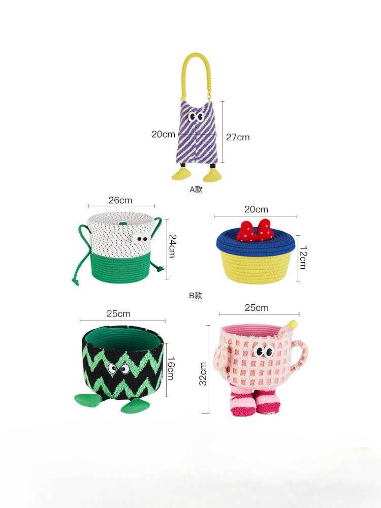 Creative Monster Storage BasketDopamine Desktop Snack Bucket Yarn Woven Basket Miscellaneous Storage BasketsCute He Decor Y251112