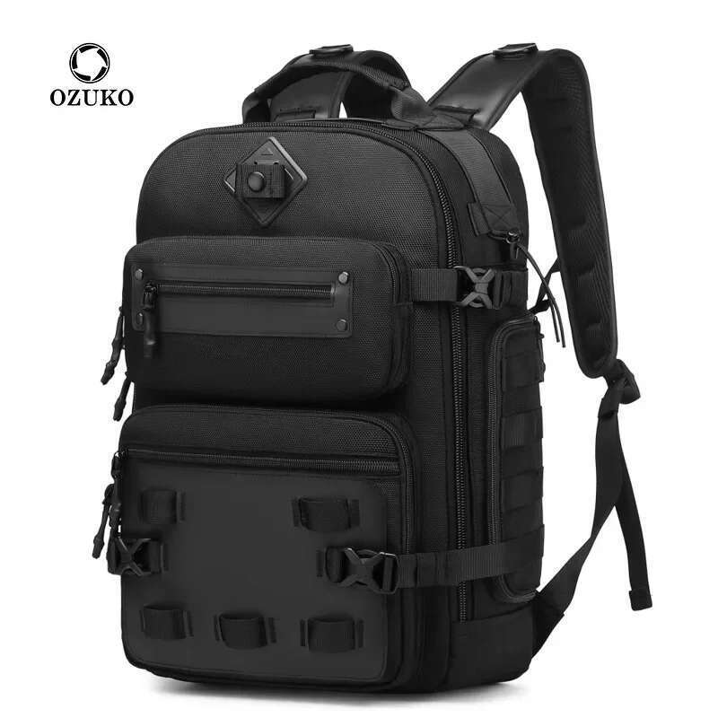 2024 Brand Men's Outdoor Sports Multi Function Large Capacity Shoulder Bag Waterproof Tactical Ozuko Laptop Backpack