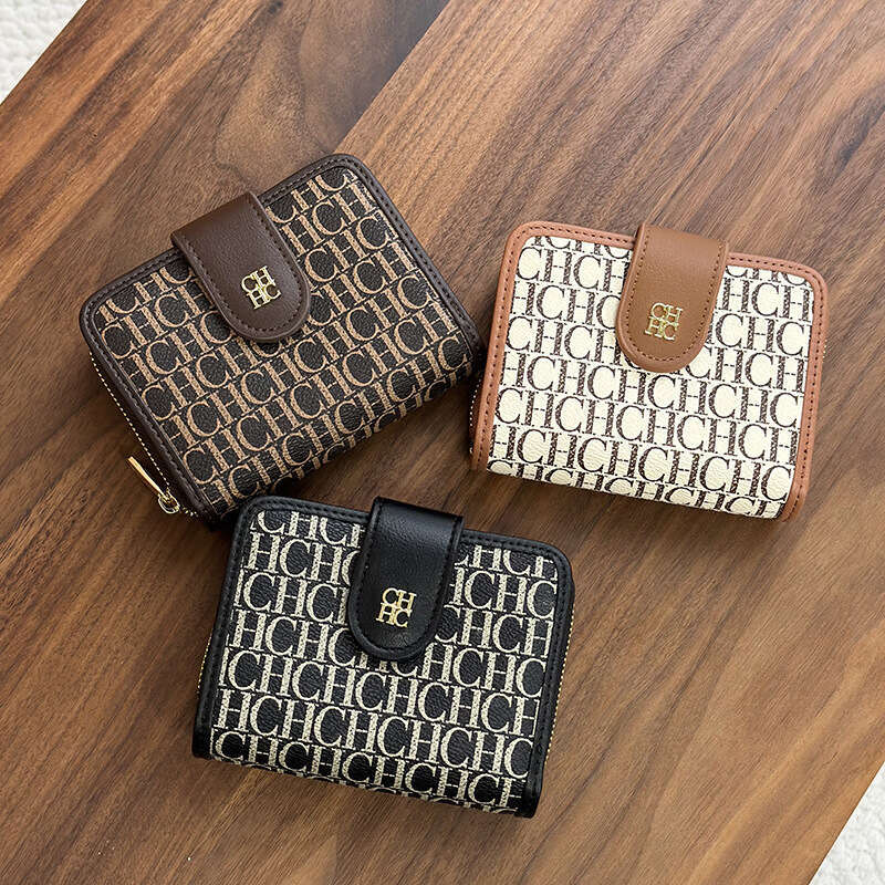 CHHC Women's Compact Card Bag Student Functional And Multi Slot Folding Short Zero Wallet