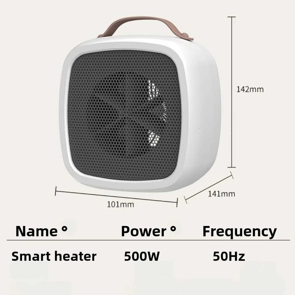 Portable Mini Heaters Household Desktop Mutes Fast Heating Warmer Fan 500W PTC-Ceramic Warm Air Heaters for Indoor Office Winter Y251113