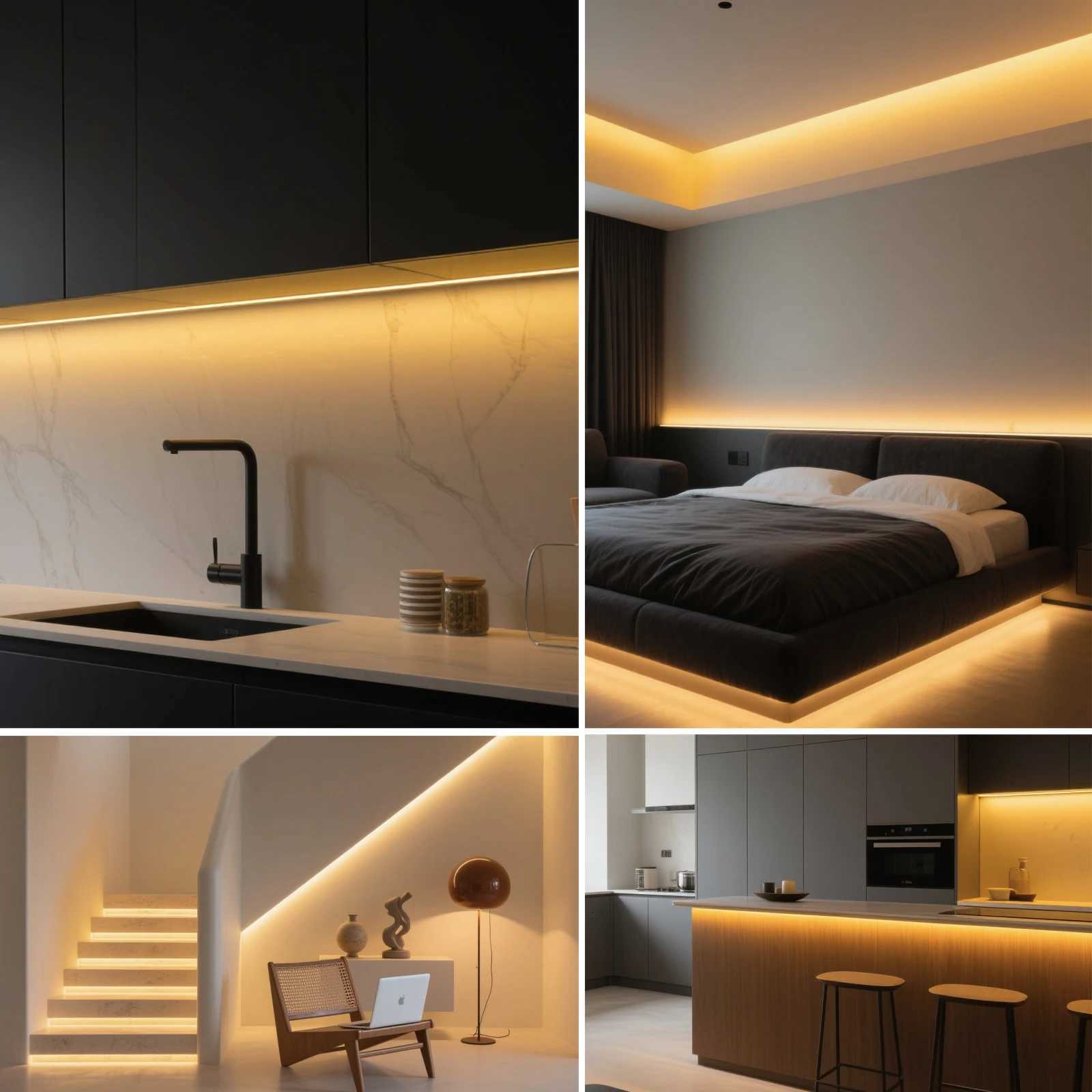 8mm Width COB LED Strip Black PCB DC12V 24V 320LEDs/m 3000K 4500K 6000K High Density Uniform Light CRI 90 Indoor Decor 1M-20M W251112