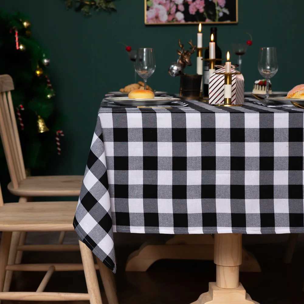 Christmas Christmas Checkered Square Tablecloth Buffalo Plaid Xmas Table Cloths Winter Farmhouse Table Decor for Dining Parties Holiday Y251113