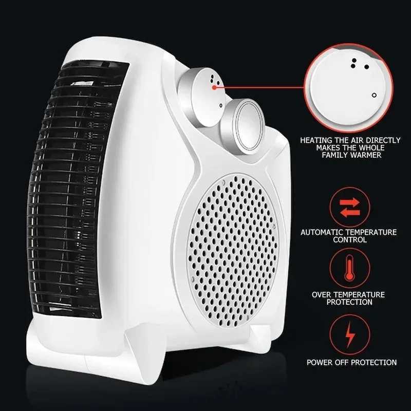 220V Winter Warmer Household Desktop Electric Heater Fan 3 Gear Adjustable Warm Air Blower Ripple Heating Machine Bedroom Office Y251113