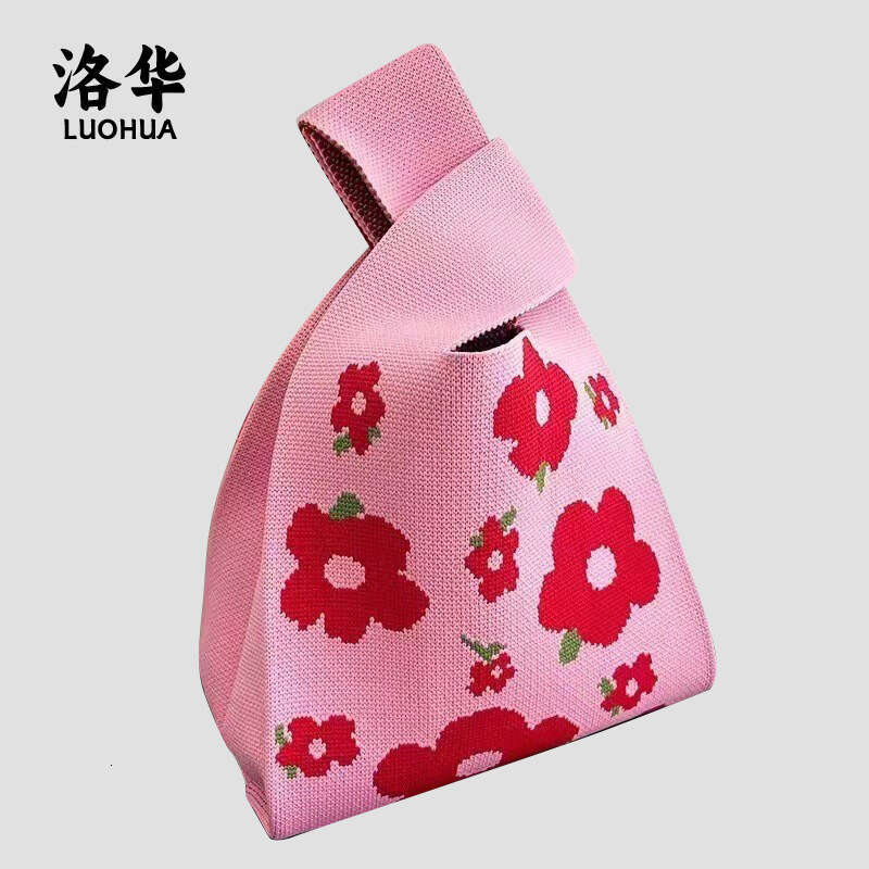 Color blocking jacquard bag women 2025 new handbag for girls, niche knitted handbag, fashionable and casual