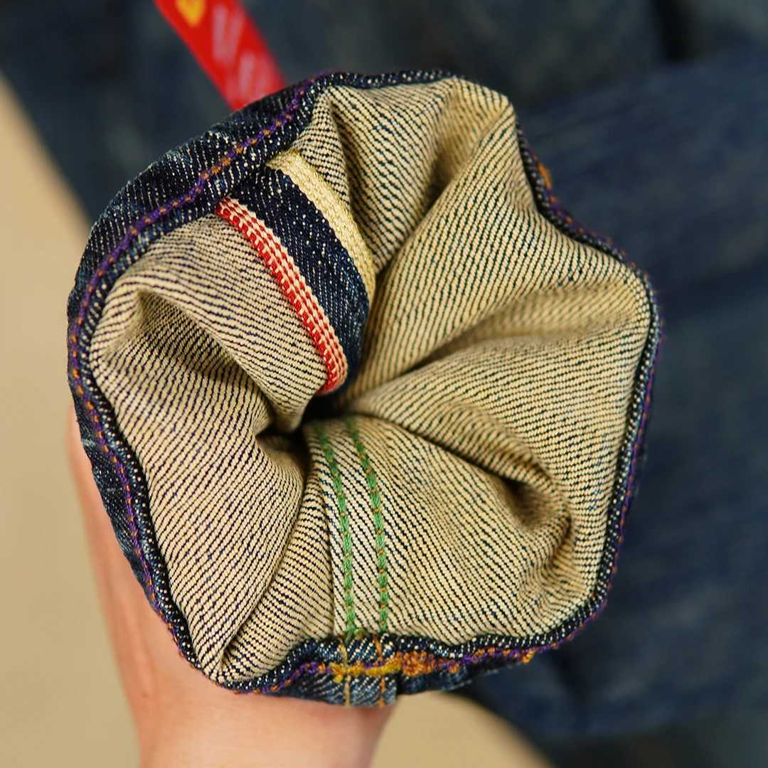 Heavyweight 16oz Red Selvedge Denim Jeans for Men Stretch Slim Straight Leg American Retro Trousers for Autumn and Winter 5KM M251113