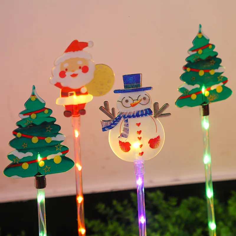 6pcs/lot Solar-Powered Christmas Lawn Lights Santa Tree Reindeer Designs for Outdoor Decor Waterproof Garden Lights Holiday M251113