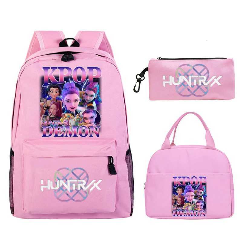 K-Pop Demon Hunters Backpack with Lunch Bag Rucksack Casual School Bags for Boys Girls Women Student Teenagers Backpack SetsW251113