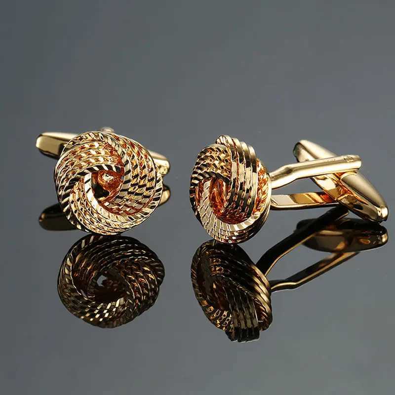 High quality brass laser metal twisted cufflinks fashionable mens French shirt cufflinks wholesale/retailT250412