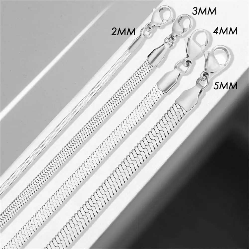 eManco Simple Boutique Jewelry Stainless Steel Flat Snake Chain Bracelet Adjustable Womens Accessories Wholesale No Color FadinC250411