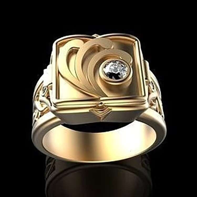 Fashion Mens Brass Ring Hip Hop Punk Creative Box Clamshell Ring