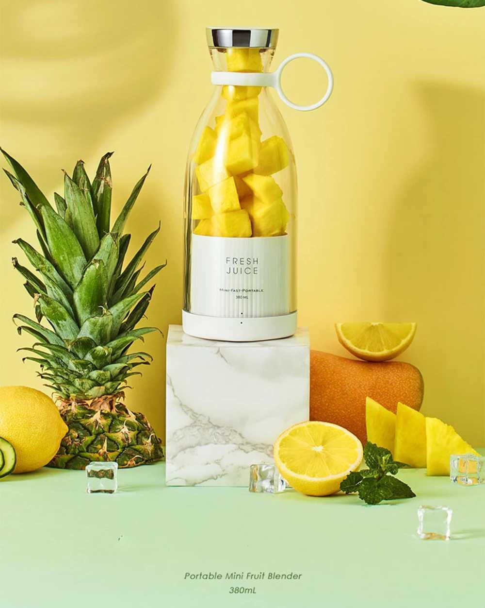 Portable Blender Juicer 350ML Mixeur Wireless Rechargeable Mini USB Juicer Cup Fruit Mixer Travel Bottle Smoothie Extractor C251113