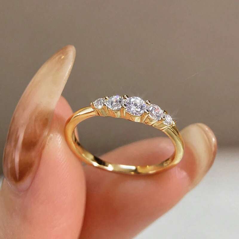 GRA White Full Zircon Simplicity Gorgeous Ring for Women Engagement Wedding Real 925 Sterling Silver Luxury High Quality Jewelry