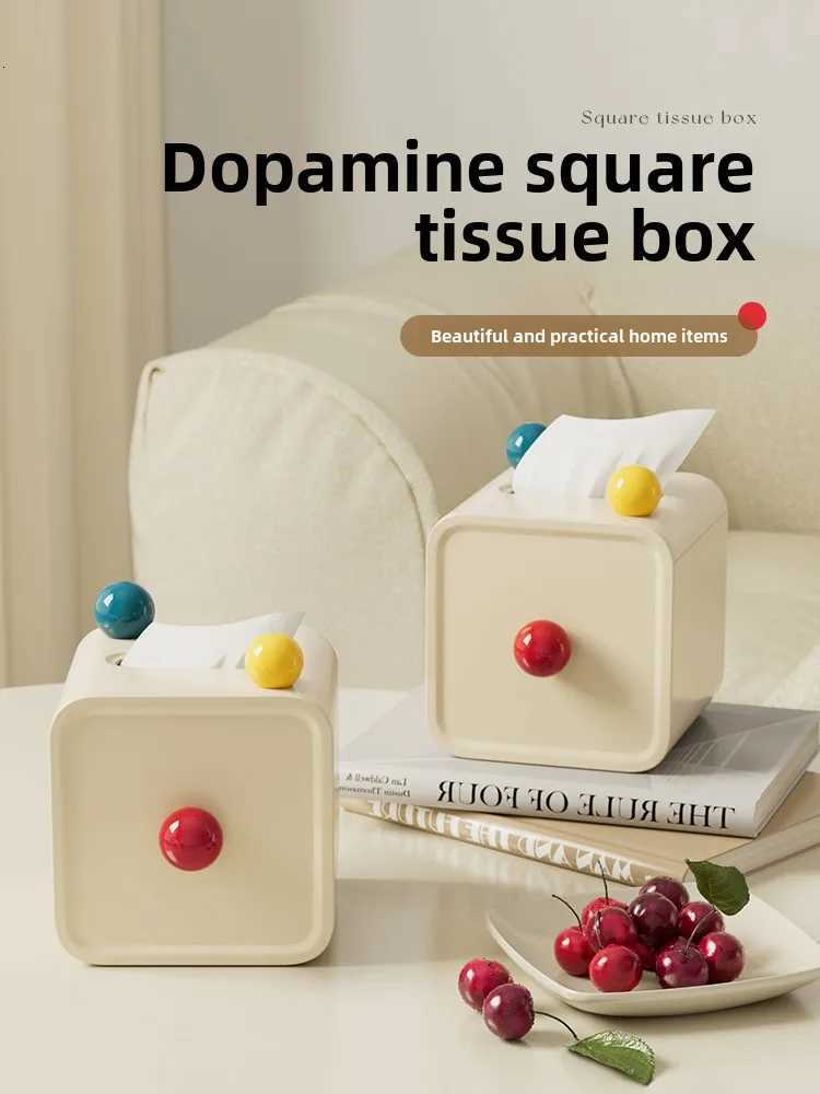 Creative Cr Sle Tissue Box Roll Paper Towel Storage Holder Desktop Living Ro Dining Table Dered Tissue Organizer Y251112