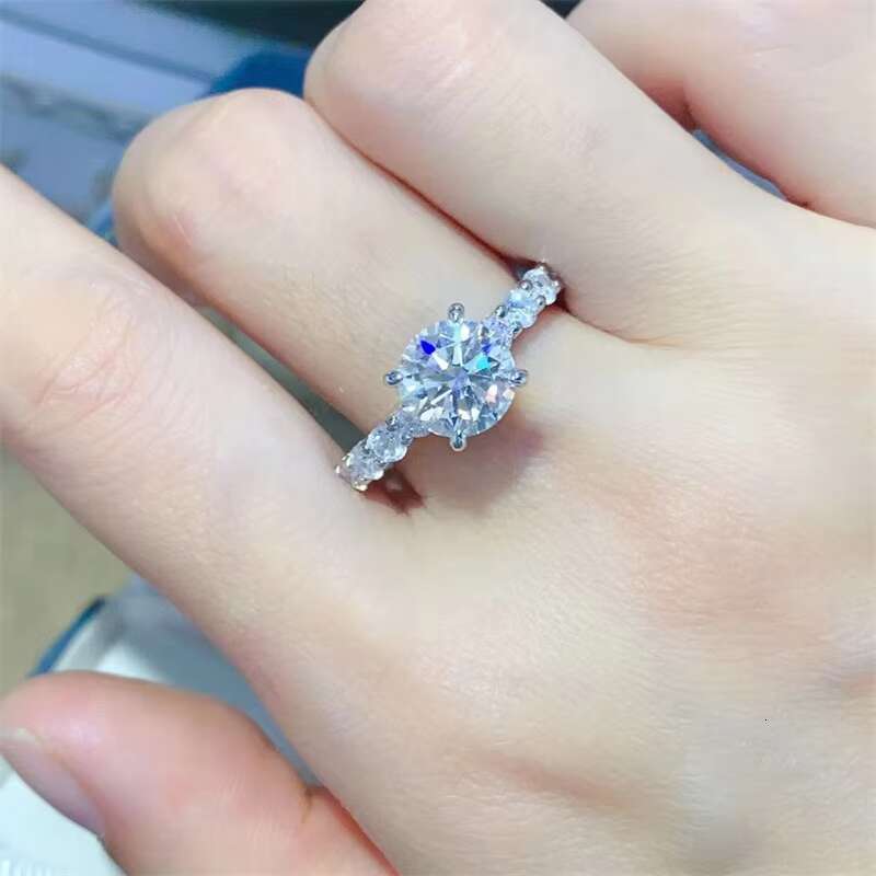 Luxury Jewelry Fine 925 Sterling Silver 2CT Moissanite Rings Women Cushion Squrare Diamond Wedding Ring Jewelry